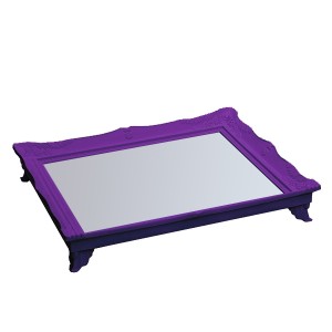 BANDEJA DE PLASTICO COM ESPELHO 25X30 CM ROXO - HU65882-RX