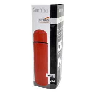 GARRAFA ISOTERMICA INOX VERMELHA 500 ML - CA12128-VM