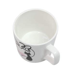 CANECA DE PORCELANA BRANCA COM ESTAMPA DE GATO 220ML - CA18009-D