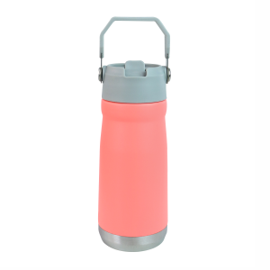 GARRAFA ISOTÉRMICA DUPLA CAMADA COM CANUDO 530ML - GDR0861-CORAL