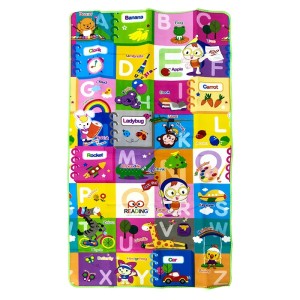 TAPETE INFANTIL 100% EPE 1X1,8 M ESTAMPA ALFABETO SACOLA TNT VERDE