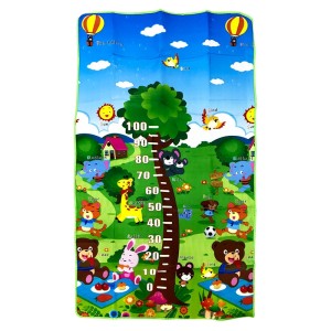 TAPETE INFANTIL 100% EPE 1X1,8 M ESTAMPA NUMEROS E ANIMAIS SACOLA TNT VERDE