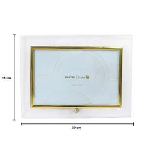 PORTA RETRATO HORIZONTAL FOTO 15X10CM MOLDURA DE VIDRO - GT124H-DOU