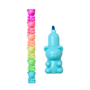 CANETA MARCA DE TEXTO EMPILHAVEIS FORMATO URSINHO DE PLASTICO 5 CORES - 9902