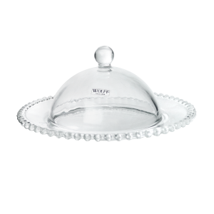 QUEIJEIRA DE CRISTAL DE CHUMBO PEARL COM TAMPA 20X9CM - 28266