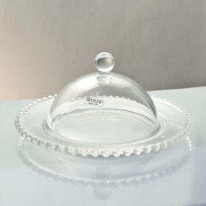 QUEIJEIRA DE CRISTAL DE CHUMBO PEARL COM TAMPA 20X9CM - 28266