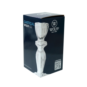 CASTIÇAL DE VIDRO ARGOS WOLFF 8X16XCM - 26763