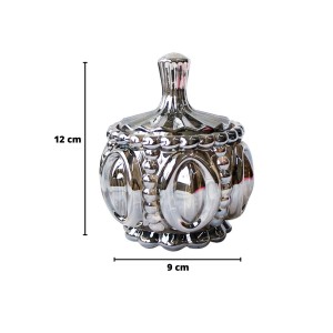 BOMBONIERE DE VIDRO DETALHADO COM TAMPA 9 X 12CM - HD67112-C