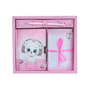 DIÁRIO INFANTIL GATINHO COM CADEADO 20X23CM - SXFS5495-B