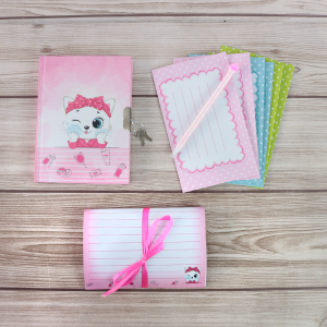 DIÁRIO INFANTIL GATINHO COM CADEADO 20X23CM - SXFS5495-C