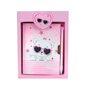 DIÁRIO INFANTIL GATINHO COM CADEADO E CANETA 11X15CM - SXFS5493-A