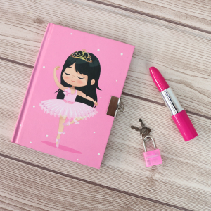 DIÁRIO INFANTIL PEQUENA BAILARINA COM CADEADO E CANETA BATOM - SXFS5412-A