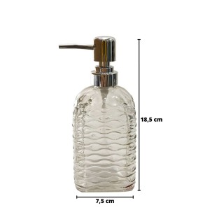 PORTA SABONETE LIQUIDO VIDRO TRANSPARENCIA AMARELO QUADRADO  380ML
