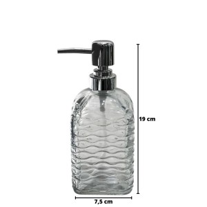 PORTA SABONETE LIQUIDO VIDRO TRANSPARENTE 380ML MODELO A