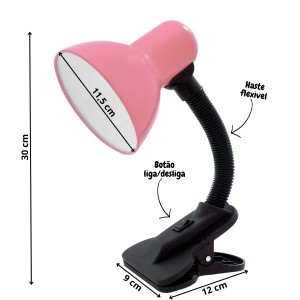 LUMINARIA DE MESA COM  PRESILHA GARRA BIVOLT- MC602017-PK