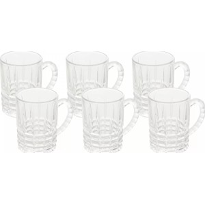 JOGO DE CANECA 150 ML COM ALÇA DE VIDRO CALCUTÁ 6 PEÇAS - 7536
