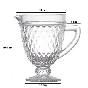 JARRA DE VIDRO BICO DE ABACAXI TRANSPARENTE 800 ML - 6459