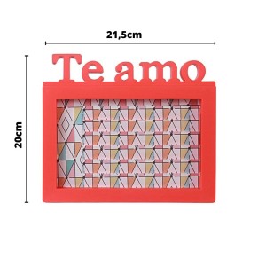 PORTA RETRATO  DE PLÁSTICO 15X20 COM FRASE TE AMO - CHI1476-VM