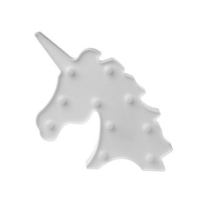 LUMINARIA PARA DECORACAO UNICORNIO BRANCA 10 LEDS 32 X 21 X 3 CM - GA1375-BR