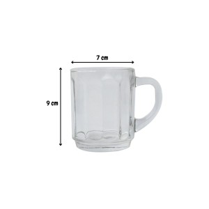 CANECA DE VIDRO EM DETALHES AMERICANO COM ALÇA 150 ML -CHI2161