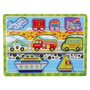 BRINQUEDO DIDÁTICO DE MADEIRA TRANSPORTES COLORIDOS - DMT5734-A
