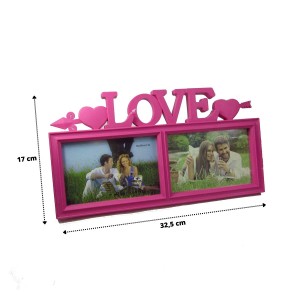 PORTA RETRATO DE PLASTICO DUPLO LOVE 10X15 - PR003L-RS