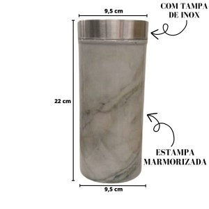 POTE COM TAMPA DE VIDRO 22CM ESTAMPADO - 1L E 100ML - N61661-VD