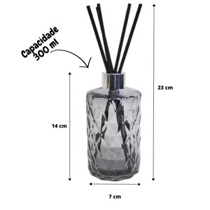  DIFUSOR DE VIDRO COM 5 VARETAS - 300 ML - 96055