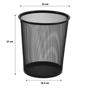 LIXEIRA TELADA PRETA 05 LITROS 27 X 23 X 23 CM - PT