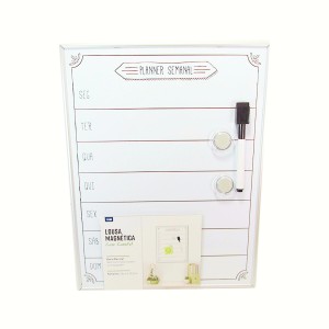 PLANNER SEMANAL EM LOUSA MAGNÉTICA DE METAL COM CANETA 28X35,5CM- 99996