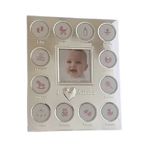 PORTA RETRATO 13 FOTOS PARA MÊSVERSÁRIO AZUL 25X30CM - 99952-RS