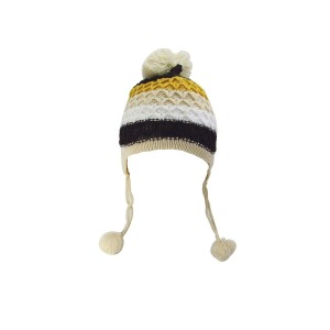 TOUCA INFANTIL COM POMPOM DE MALHA COLOR COM FORRO INTERNO - BF2420-BG