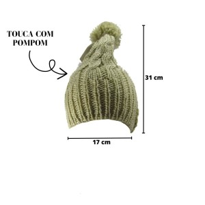 TOUCA DE MALHA COM POMPOM  ADULTO - BF2424-BG