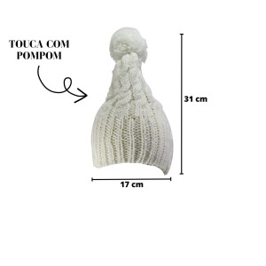 TOUCA DE MALHA COM POMPOM  ADULTO - BF2424-BR