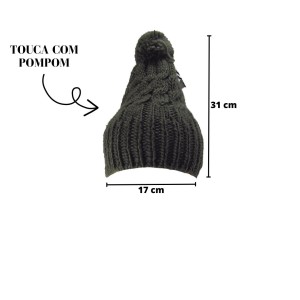 TOUCA DE MALHA COM POMPOM  ADULTO - BF2424-CZ