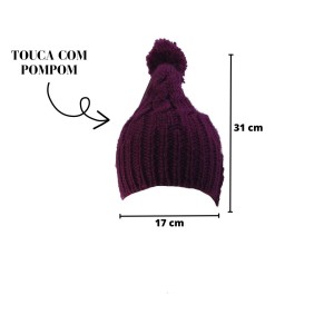 TOUCA DE MALHA COM POMPOM  ADULTO - BF2424-VN