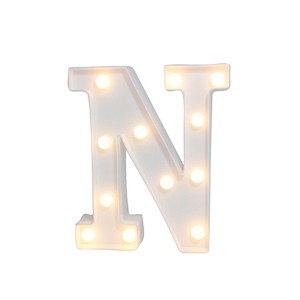 LUMINARIA LETRA N 12 LEDS BRANCA 21,5 X 18,5 X 4,5 CM - AL08024-N
