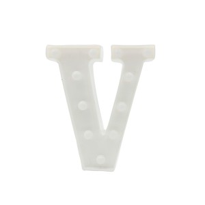 LUMINARIA LETRA V 11 LEDS BRANCA 21,5 X 18 X 4,5 CM AL08026-V