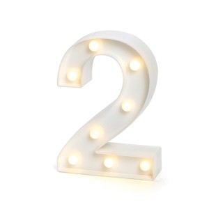 LUMINARIA NUMERO 2  08 LEDS BRANCA 22 X 16 X 4 CM - AL08022-2