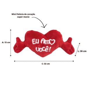 ALMOFADA EM FORMATO DE CORAÇÃO DE POLIÉSTER - 15X32 CM - 31301633