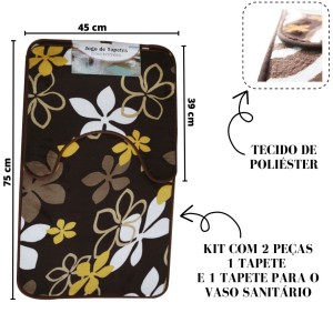 JOGO DE TAPETE PARA BANHEIRO DE POLIÉSTER COM 02 PCS - 894279-E