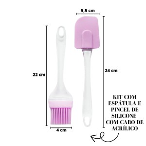 KIT COM ESPATULA E PINCEL DE SILICONE PARA COZINHA 2 PÇS - WF0630-LL