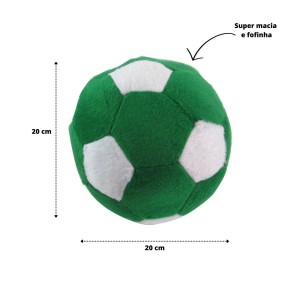 ALMOFADA PELUCIA BOLA G - 20 CM VERDE ESCURO COM BRANCO - 31300131-VEBR