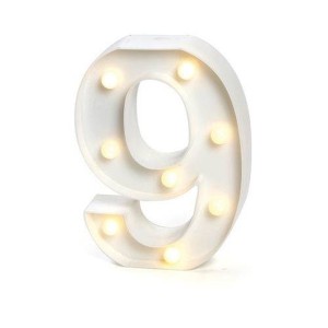 LUMINARIA NUMERO 9 08 LEDS BRANCA 22 X 15 X 4 CM - AL08022-9
