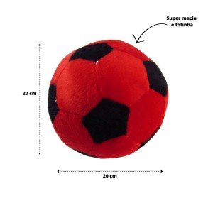 ALMOFADA PELUCIA BOLA G COLORIDA VERMELHA E PRETA- 20 CM - 31300131-VMPT