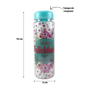 GARRAFA DE PLÁSTICO COM TAMPA ROSQUEAVÉL 500 ML - HG79046-TI