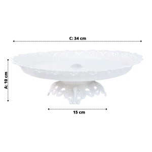 BANDEJA DECORATIVA PLASTICO 34X10CM BRANCO