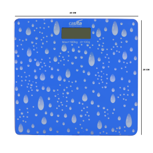 BALANÇA DIGITAL DE VIDRO TEMPERADO PARA BANHEIRO QUADRADA 180KG - CA05022-AZ