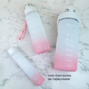 KIT 3 GARRAFAS DE PLÁSTICO MOTIVACIONAL 1500ML 700ML 300ML - CA09800-BR