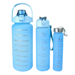 KIT 3 GARRAFAS DE PLASTICO MOTIVACIONAL 2000ML 700ML 300ML - CA09799-AZ